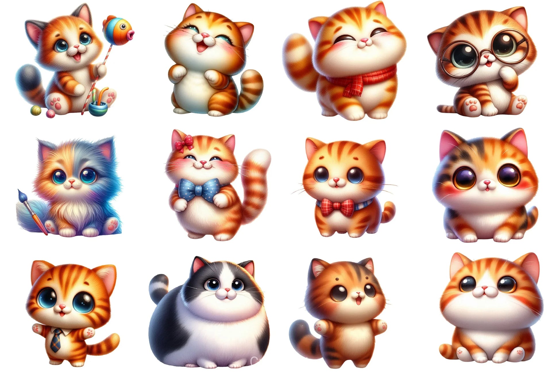 Cute Baby Cat Clipart Bundle - CraftNest - Digital Crafting and Art