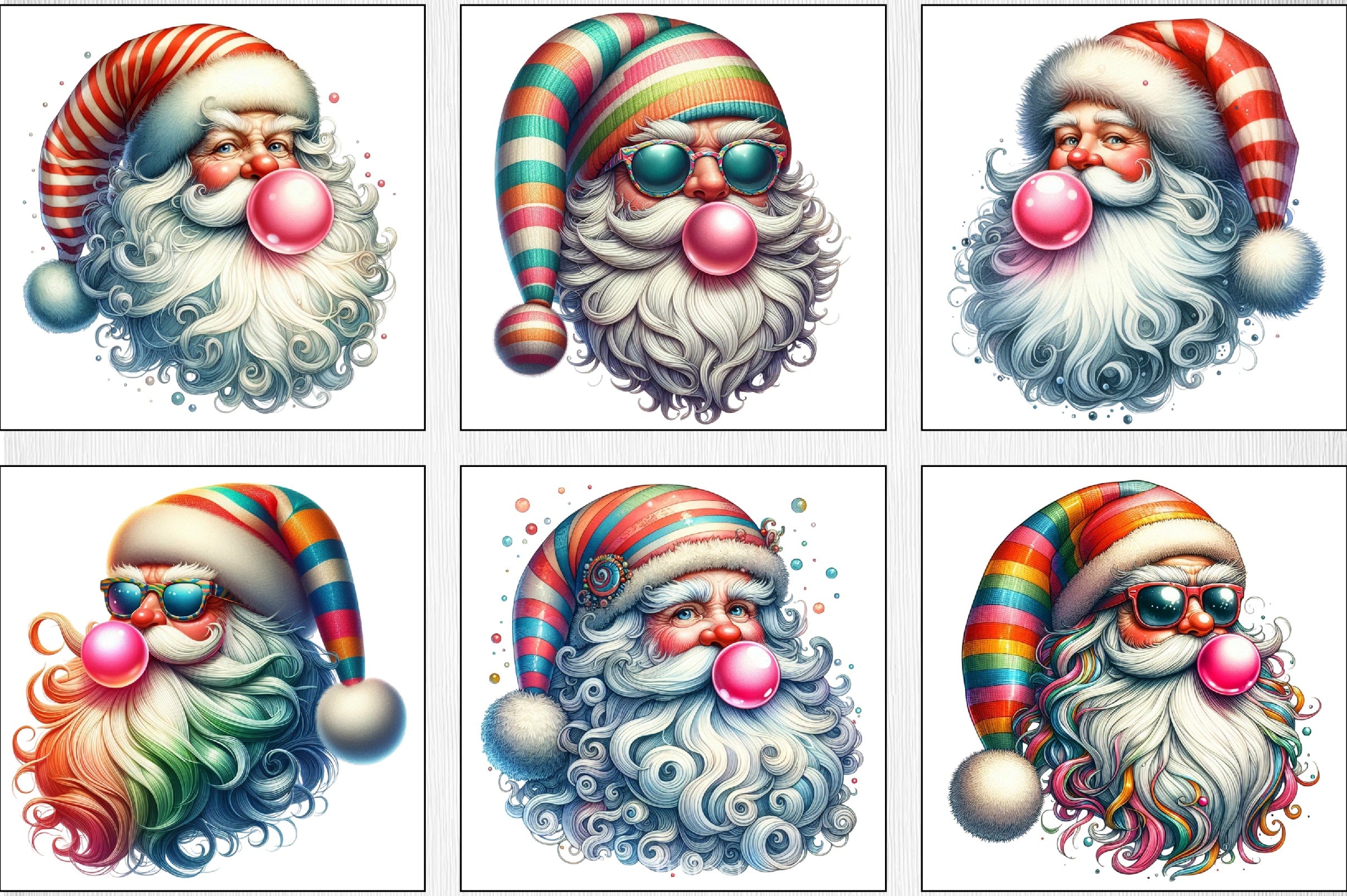 Santa Claus Bubble Clipart Bundle - CraftNest - Digital Crafting and Art