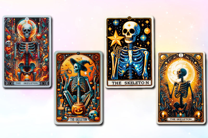 Funny Skeleton Tarot Card Clipart Bundle 4 - CraftNest - Digital Crafting and Art