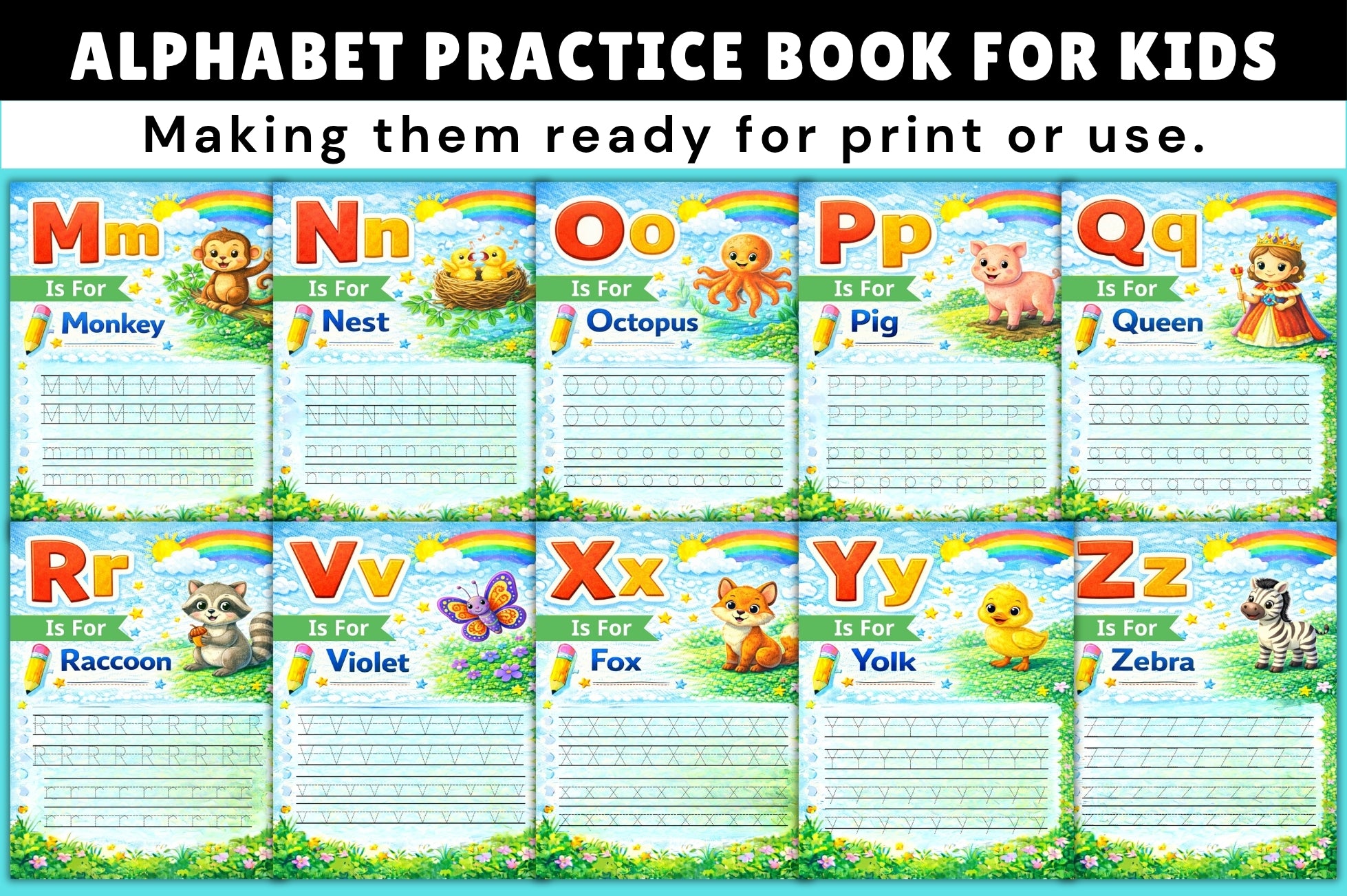Alphabet Practice Workbook for Kids
