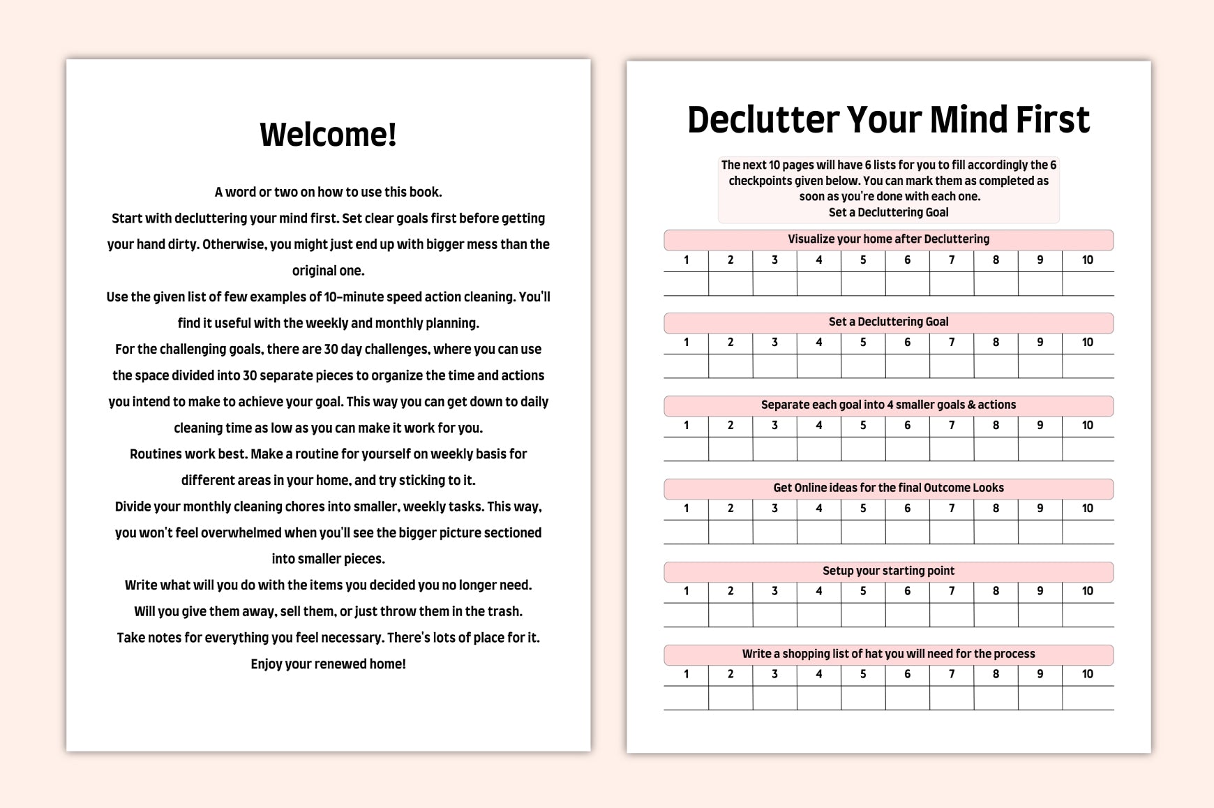 Home Reset Decluttering Planner