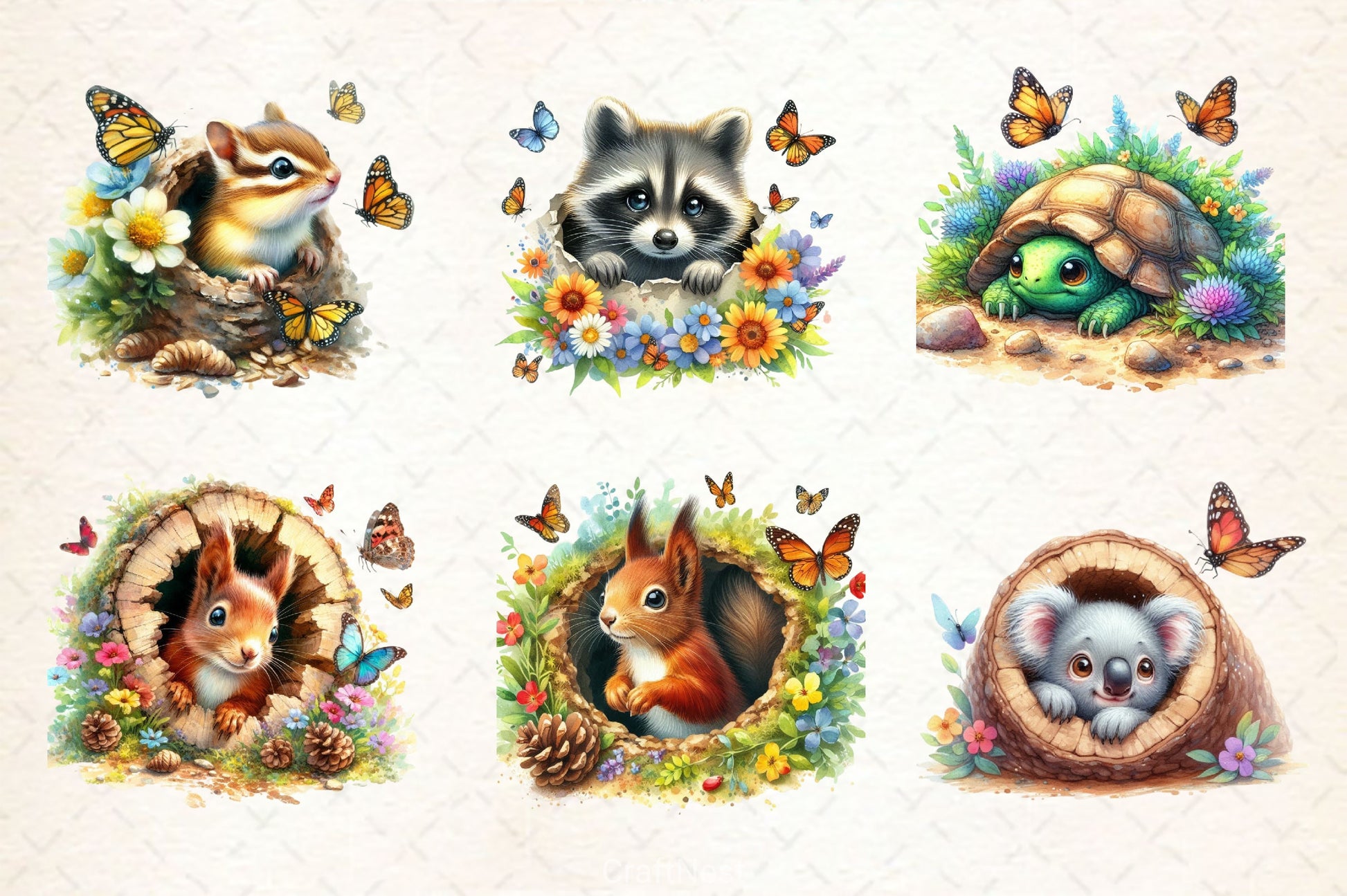 Funny Animals Hole Clipart Bundle 4 - CraftNest - Digital Crafting and Art