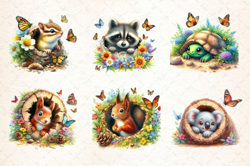 Funny Animals Hole Clipart Bundle 4 - CraftNest - Digital Crafting and Art