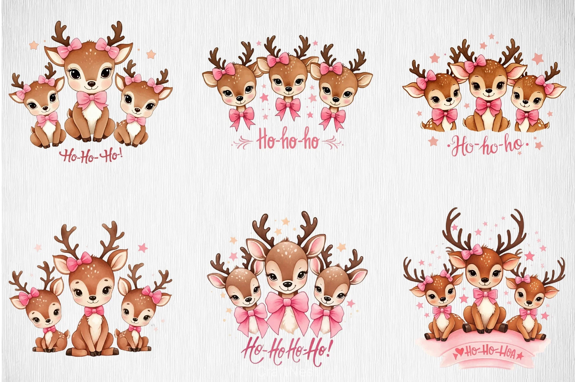 Merry Christmas Reindeer Clipart Bundle - CraftNest - Digital Crafting and Art