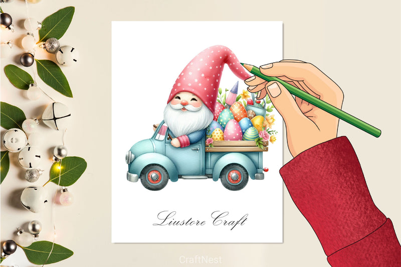 Easter Gnome Truck Clipart Bundle 2 - CraftNest - Digital Crafting and Art