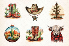 Western Christmas Clipart Bundle 2 - CraftNest - Digital Crafting and Art