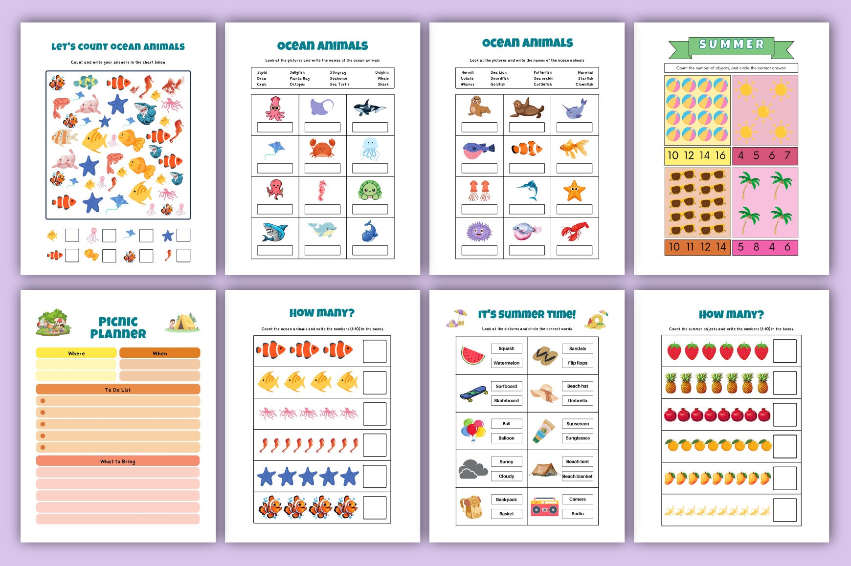 Summer Activity Planner for Kids