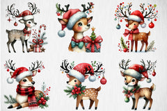 Christmas Reindeer Clipart Bundle 9 - CraftNest - Digital Crafting and Art