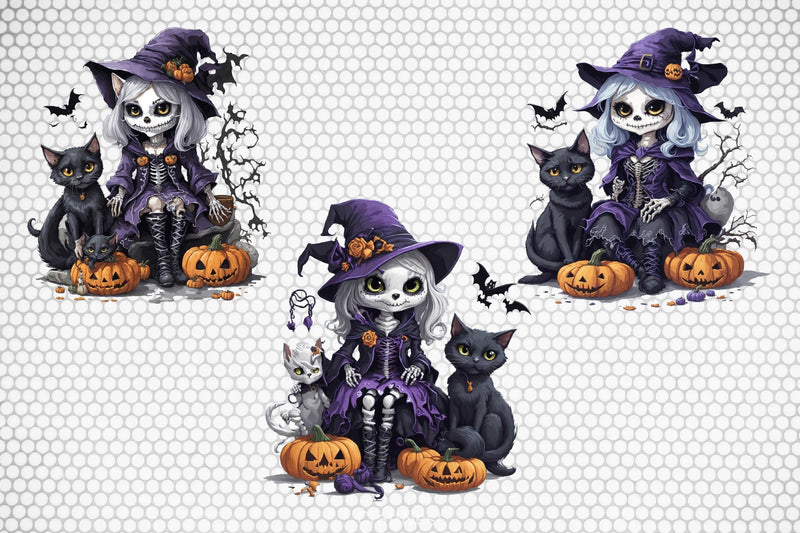Cute Halloween Witch Clipart Bundle - CraftNest - Digital Crafting and Art