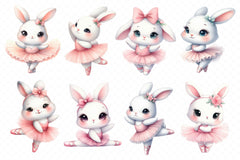 Cute Ballet Bunny Clipart Bundle 2 - CraftNest - Digital Crafting and Art