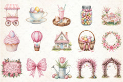 Pink Easter Clipart Bundle - CraftNest - Digital Crafting and Art