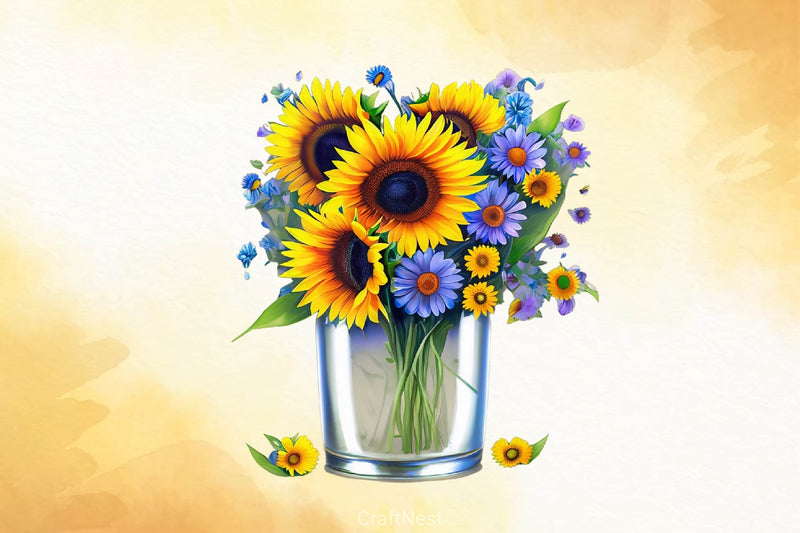 Sunflowers Clipart Bundle 2 - CraftNest - Digital Crafting and Art