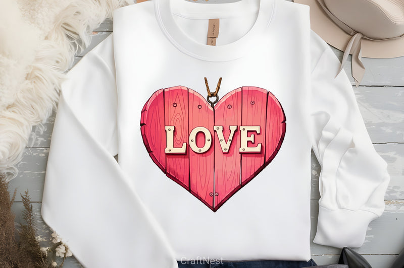 Love Wooden Valentine Clipart Bundle - CraftNest - Digital Crafting and Art