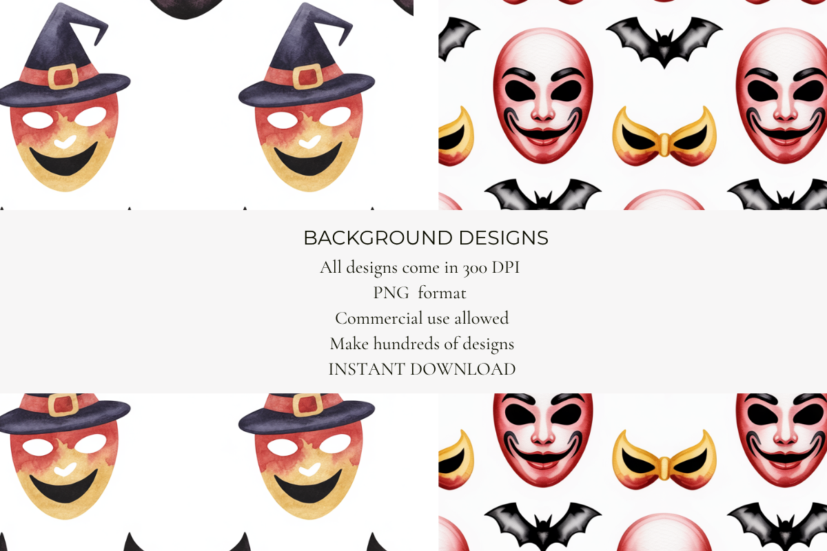 Halloween Masks Seamless Papers