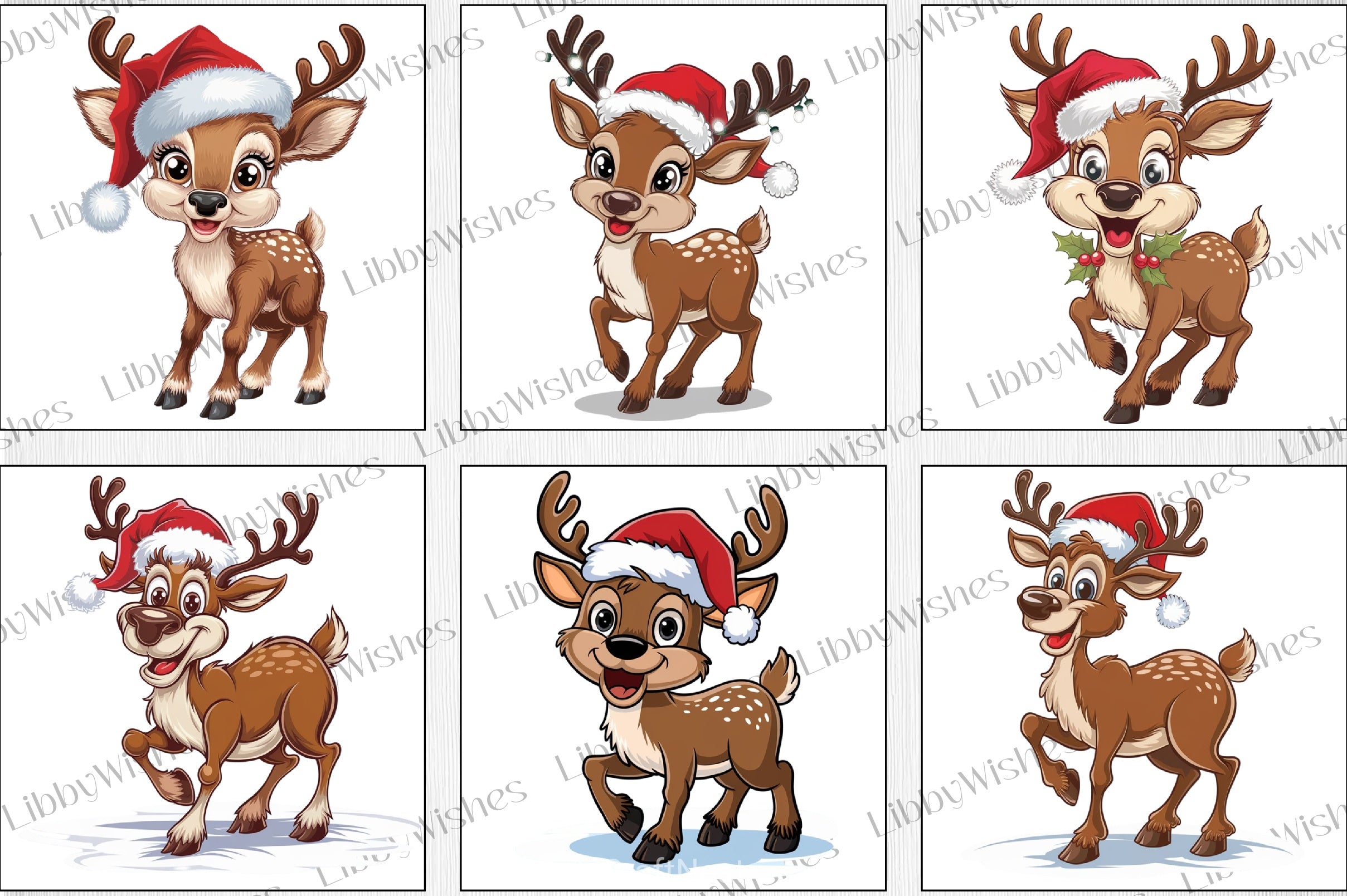 Christmas Reindeer Clipart Bundle 3 - CraftNest - Digital Crafting and Art