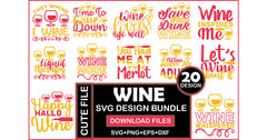 Wine SVG Bundle 7 - CraftNest - Digital Crafting and Art