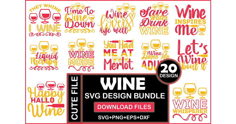 Wine SVG Bundle 7 - CraftNest - Digital Crafting and Art