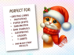 Christmas Cat Peeking Around Corner Clipart Bundle - CraftNest - Digital Crafting and Art