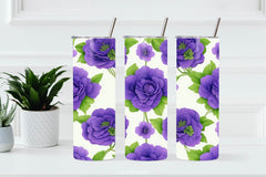 Purple Flowers Digital Papers - CraftNest - Digital Crafting and Art