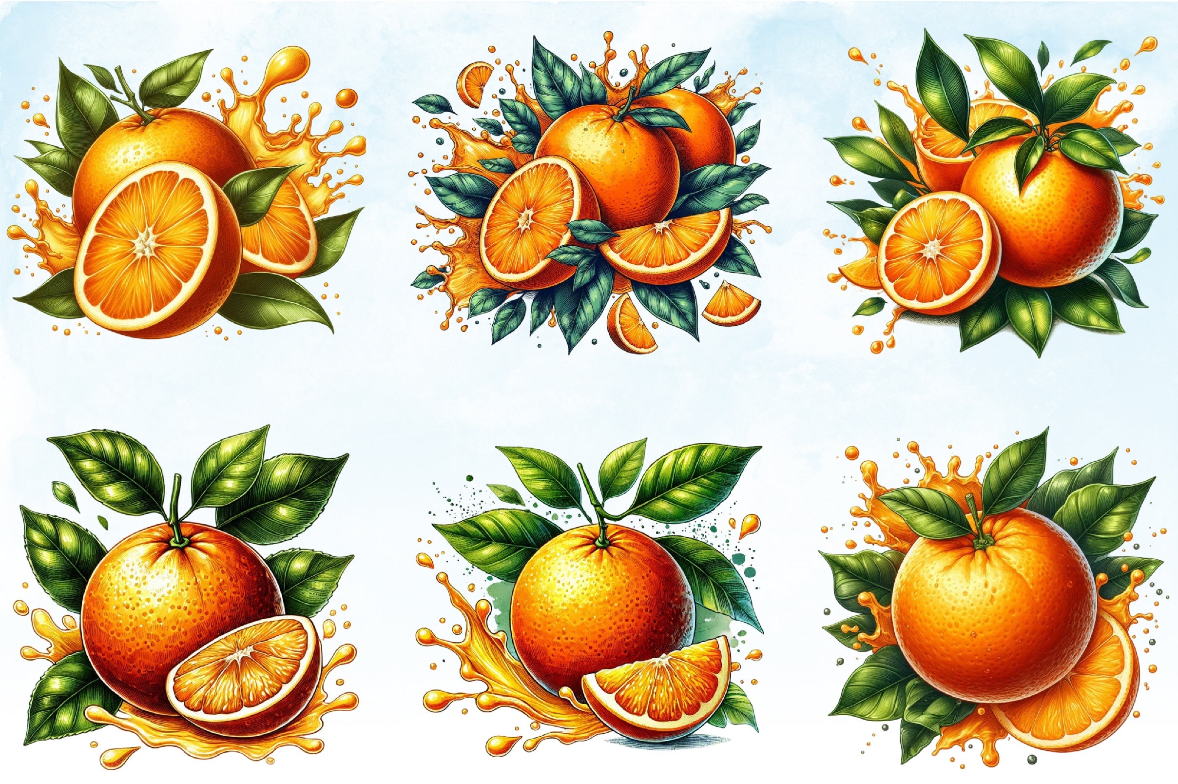 Quarter Orange Clipart Bundle - CraftNest - Digital Crafting and Art
