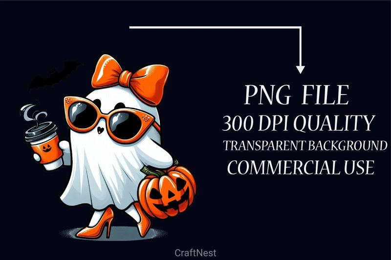 Cute Ghost Halloween Clipart Bundle 1 - CraftNest - Digital Crafting and Art