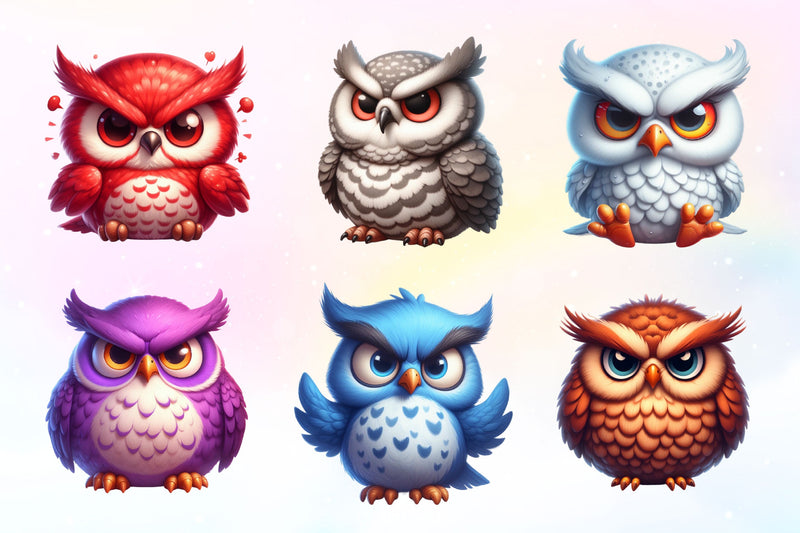 Grumpy Owl Clipart Bundle - CraftNest - Digital Crafting and Art