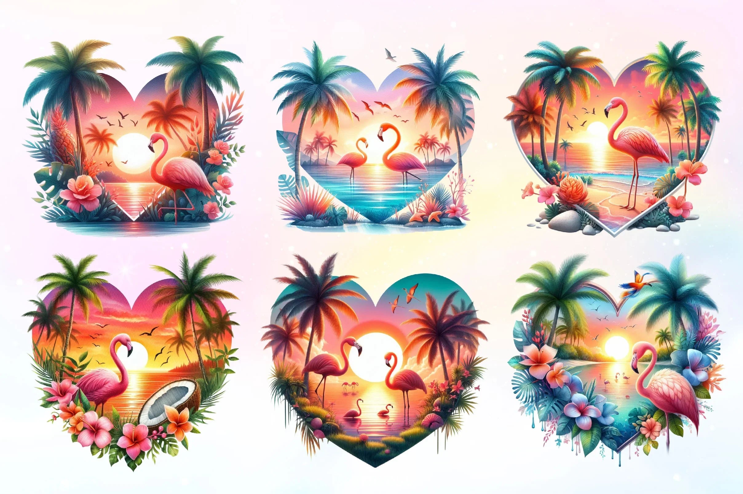 Heart Shaped Sunset Clipart Bundle 2 - CraftNest - Digital Crafting and Art