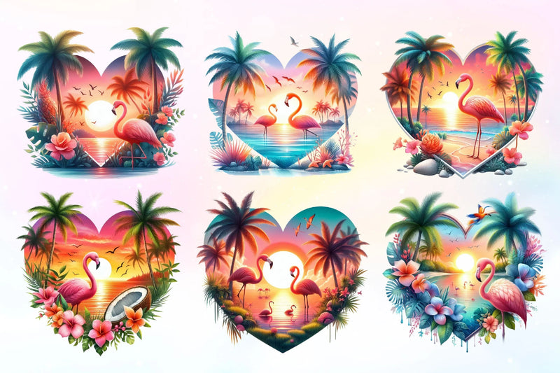 Heart Shaped Sunset Clipart Bundle 2 - CraftNest - Digital Crafting and Art