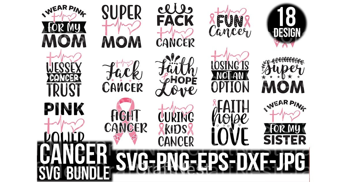 Cancer Design Bundle - CraftNest - Digital Crafting and Art