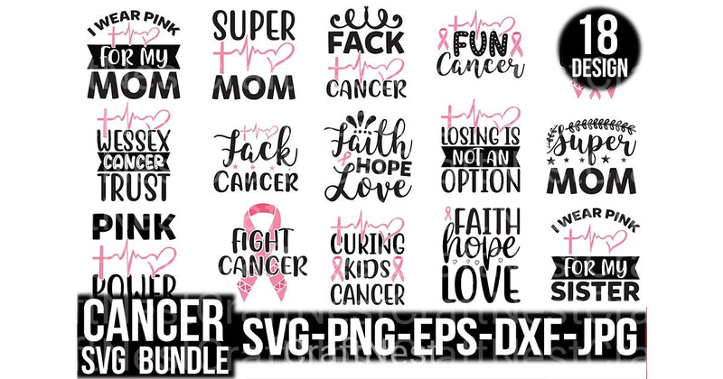 Cancer Design Bundle - CraftNest - Digital Crafting and Art