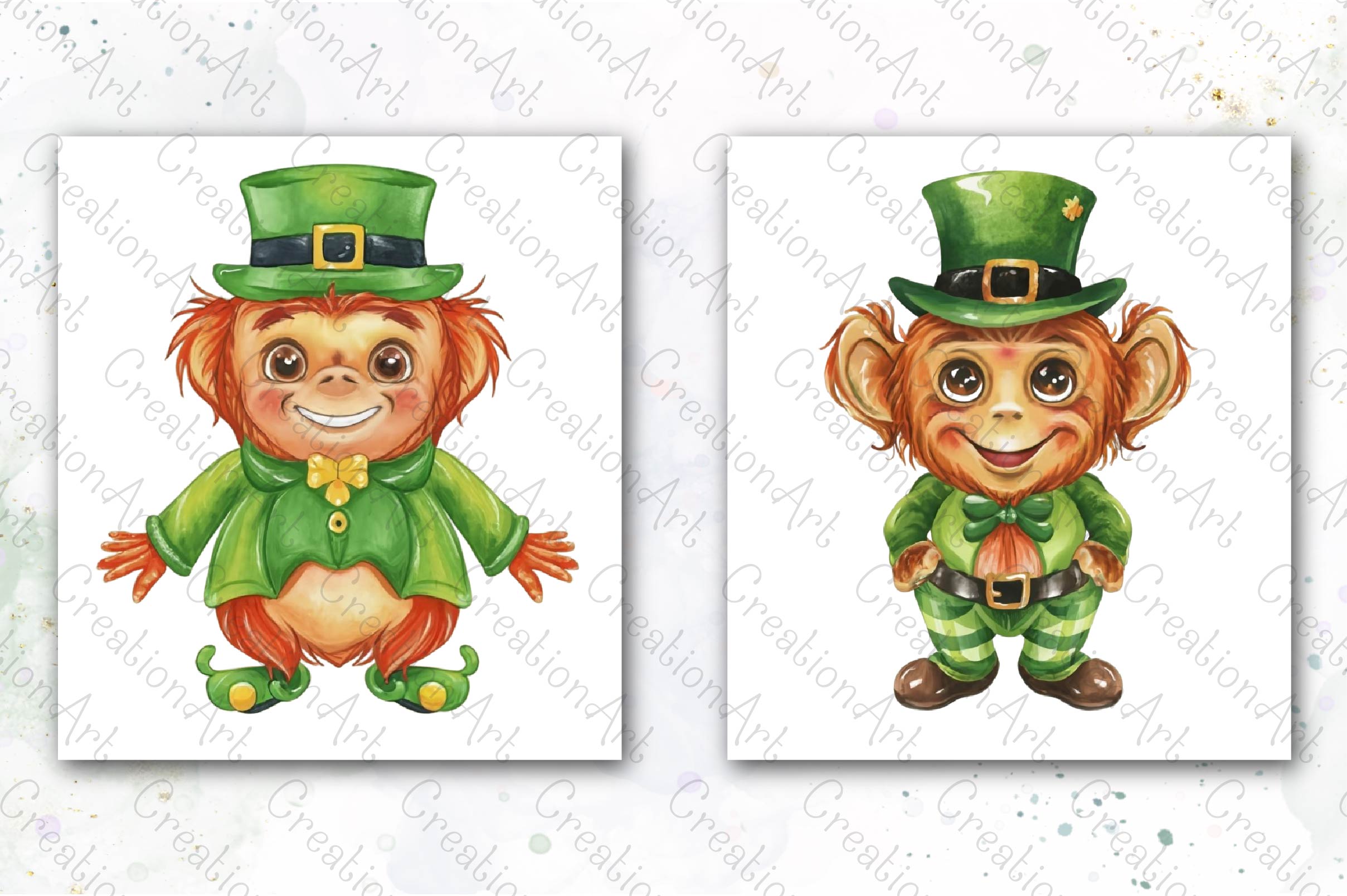 Smiling St Patricks Baby Clipart Bundle - CraftNest - Digital Crafting and Art
