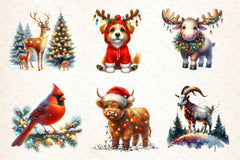 Christmas Animal Clipart Bundle 5 - CraftNest - Digital Crafting and Art