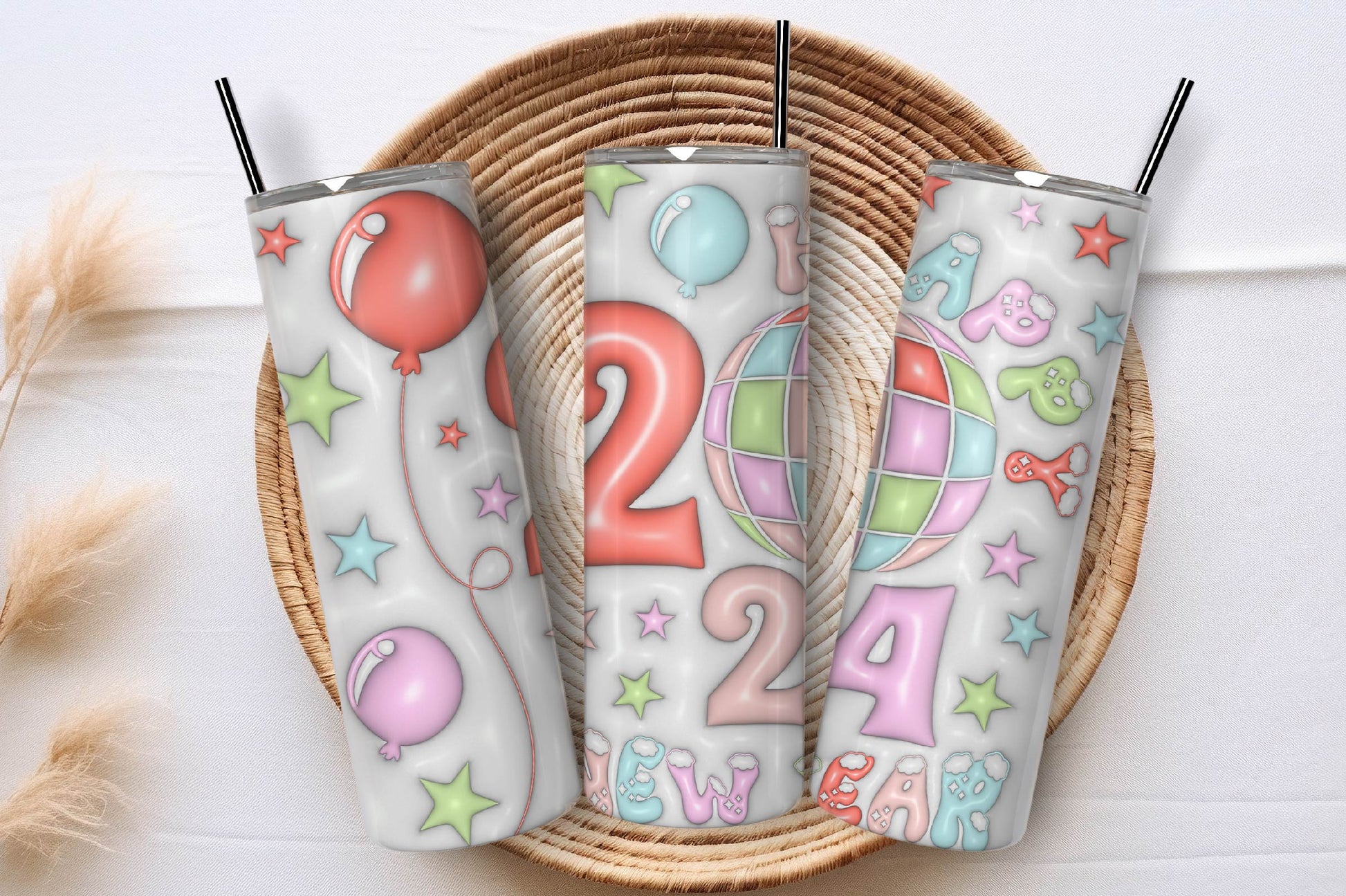 3D Inflated New Year Tumbler Bundle - CraftNest - Digital Crafting and Art