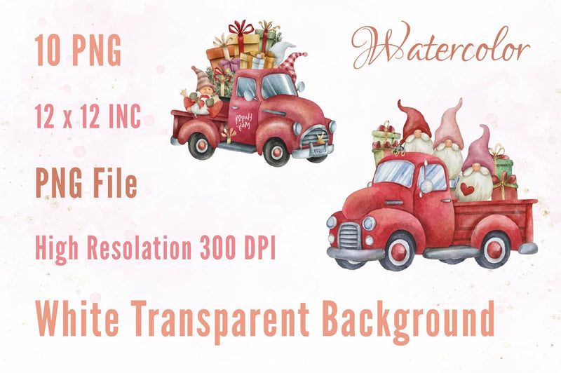 Christmas Truck Cliparts Clipart Bundle - CraftNest - Digital Crafting and Art