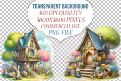 Easter Bunny House Clipart Bundle 2 - CraftNest - Digital Crafting and Art