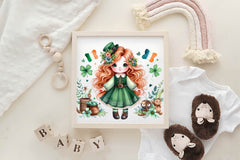 Cute St Patricks Irish Girl Clipart Bundle - CraftNest - Digital Crafting and Art