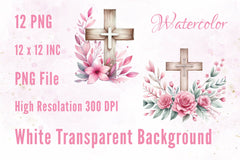 Pink Wooden Cross Clipart Bundle 3 - CraftNest - Digital Crafting and Art