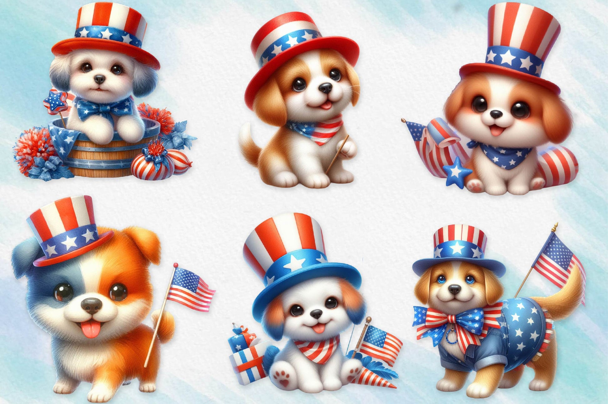 4Th Of July Dog Clipart Bundle 1 - CraftNest - Digital Crafting and Art