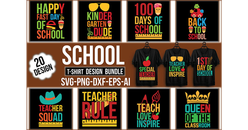 School T-Shirt Bundle - CraftNest - Digital Crafting and Art