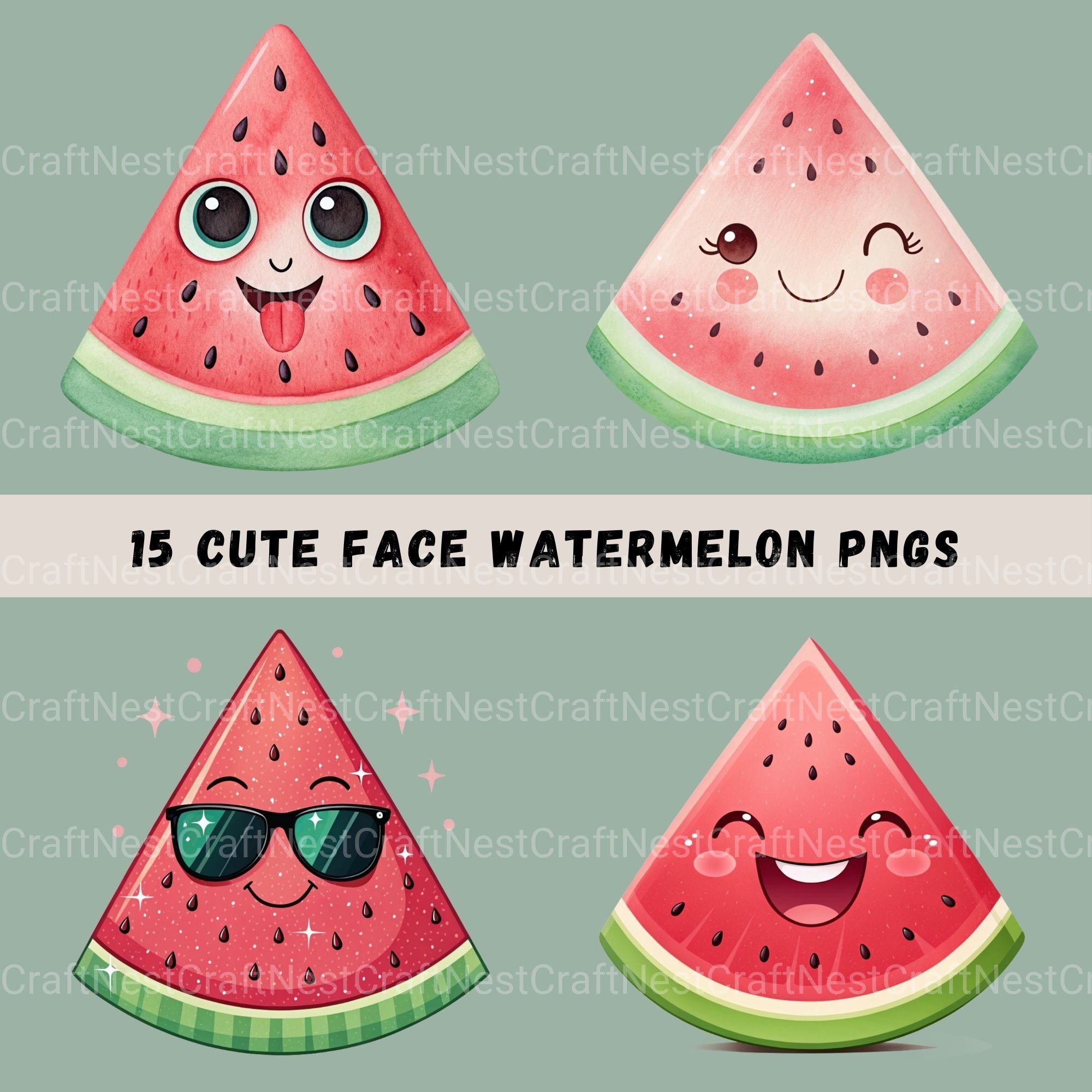 Watermelon Clipart Bundle - CraftNest - Digital Crafting and Art