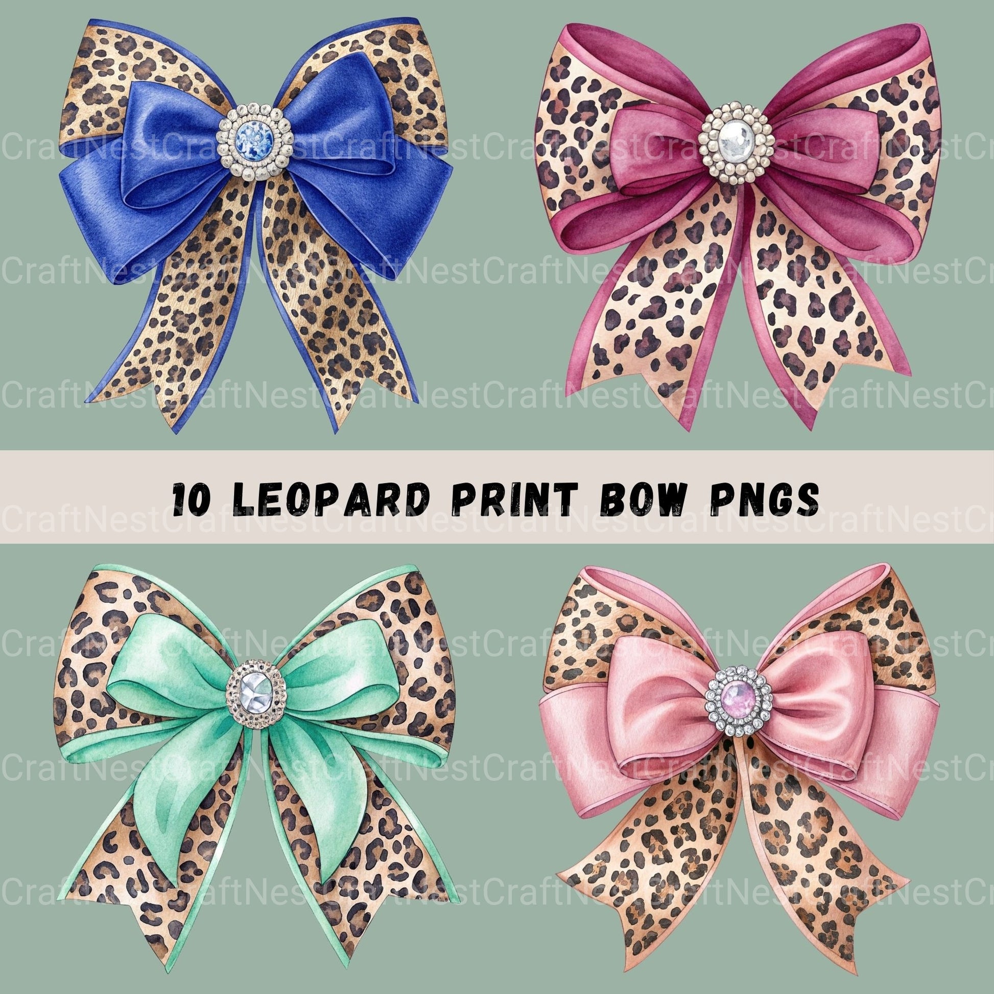 Leopard Coquette Bows Clipart Bundle - CraftNest - Digital Crafting and Art
