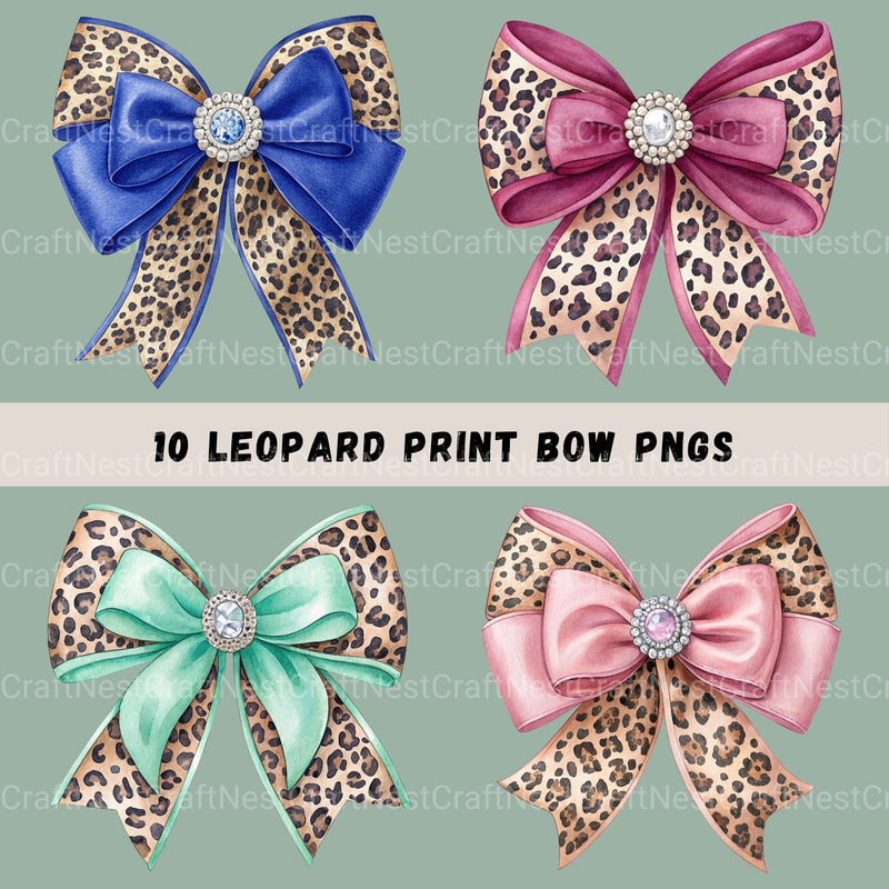 Leopard Coquette Bows Clipart Bundle - CraftNest - Digital Crafting and Art