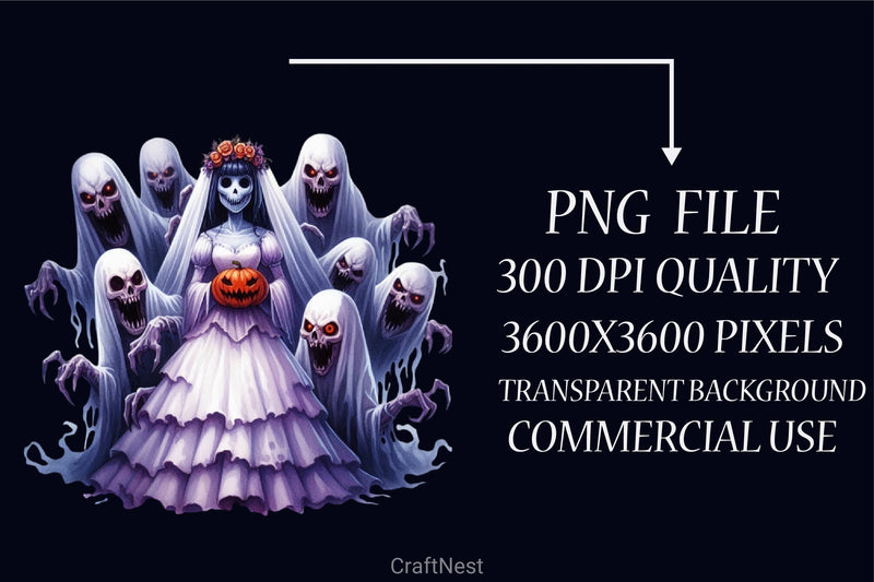 Ghost Bride Clipart Bundle - CraftNest - Digital Crafting and Art
