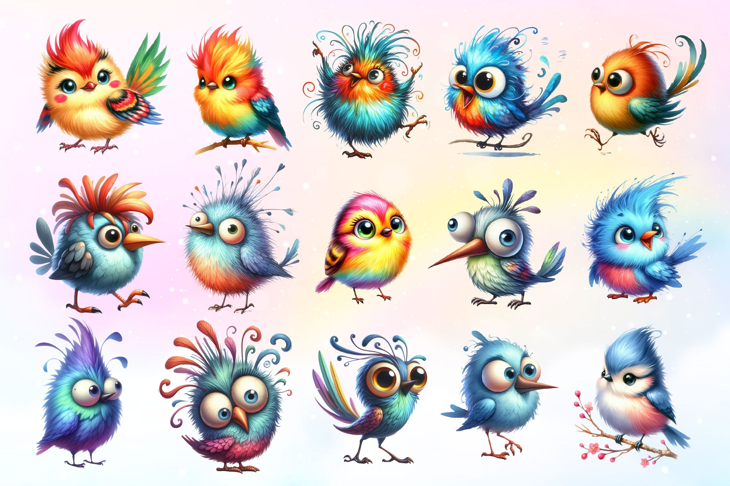 Funny Bird Clipart Bundle 5 - CraftNest - Digital Crafting and Art