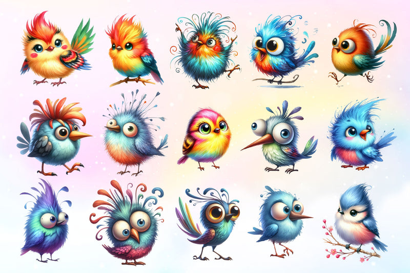 Funny Bird Clipart Bundle 5 - CraftNest - Digital Crafting and Art