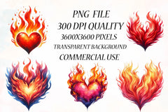 Flaming Heart Clipart Bundle 2 - CraftNest - Digital Crafting and Art