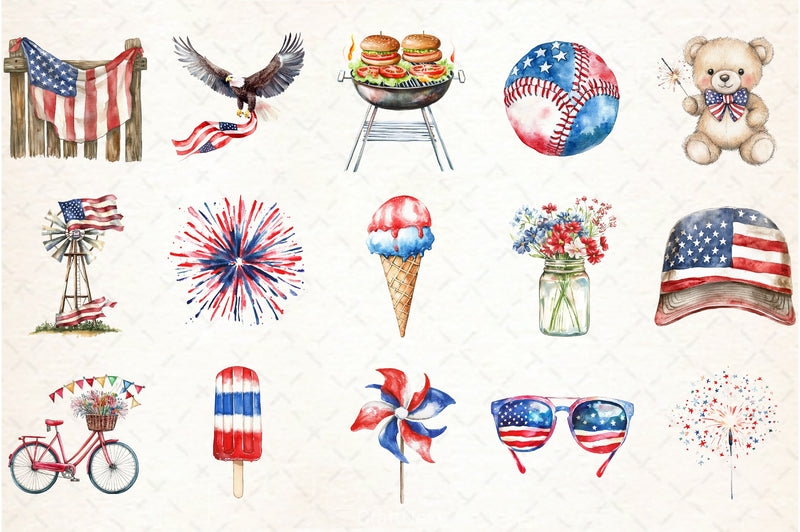 4th of July Clipart Bundle 15 - CraftNest - Digital Crafting and Art