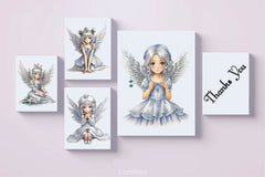 Silver Christmas Angel Clipart Bundle - CraftNest - Digital Crafting and Art