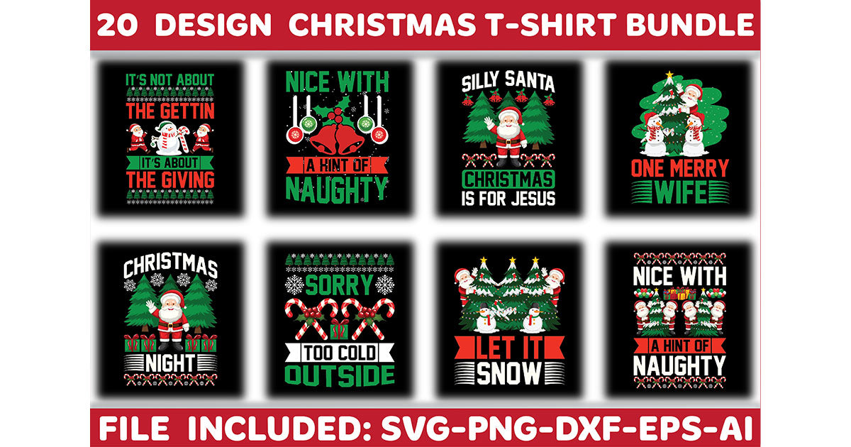 Christmas T-Shirt Bundle - CraftNest - Digital Crafting and Art