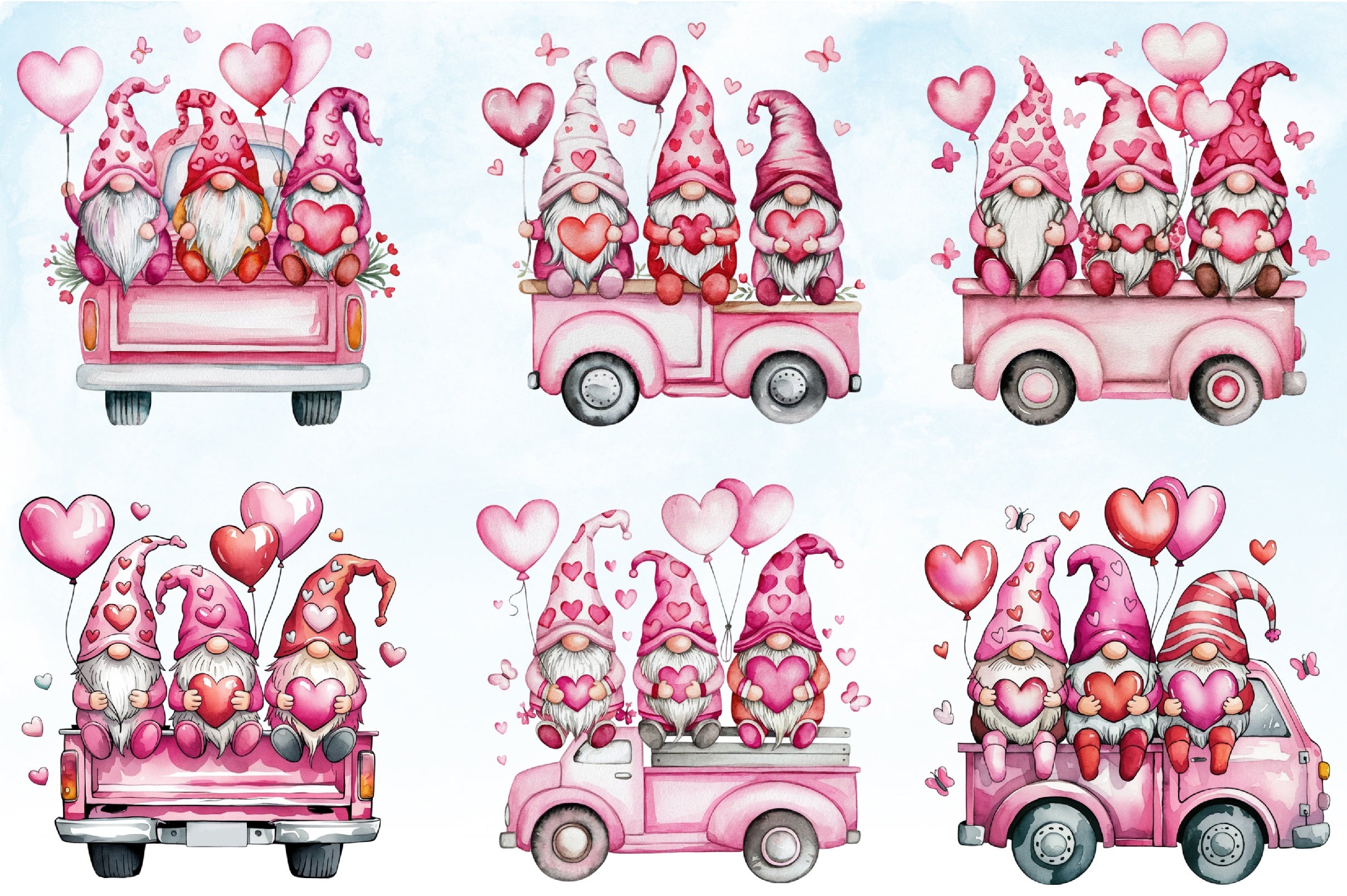 Valentine Gnomes Truck Clipart Bundle - CraftNest - Digital Crafting and Art